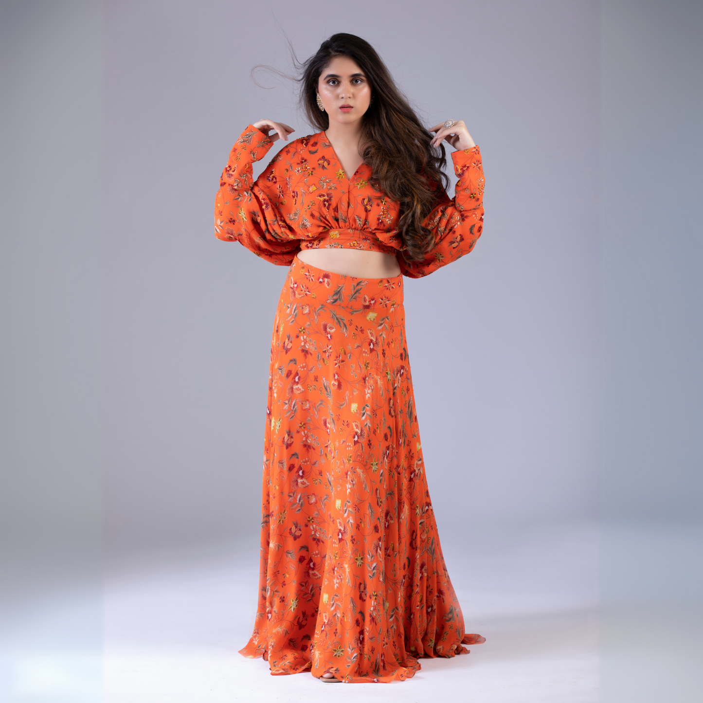 Orange Lehenga Set